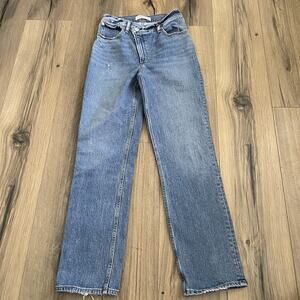 Abercrombie 90's Straight Ultra High Rise Crossover Waist Jeans Size 26 2 EUC